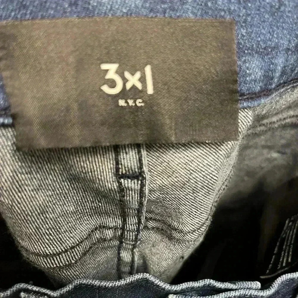 3x1 NYC Shelter Crop Denim Chewed Hem High Rise Straight Leg Jeans 26 - Picture 8 of 10